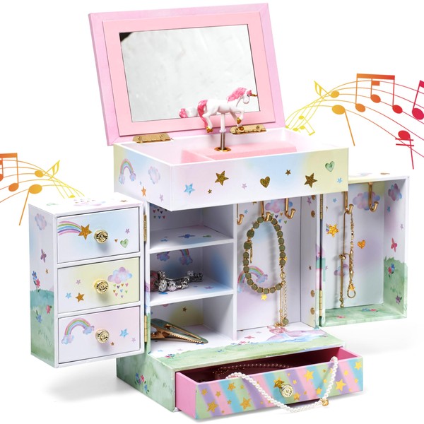 Jewelkeeper Kids Jewelry Box - Unicorn Theme - Musical Jewelry