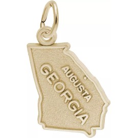 Rembrandt Gold-Plated Sterling Silver Augusta Georgia Map Charm by Rembrandt