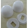 Round Dome Caps for Toilet Floor Bolts, Easy Snap-On, Bright