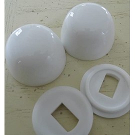 Round Dome Caps for Toilet Floor Bolts, Easy Snap-On, Bright White and Liquid Resistant by NuFlush