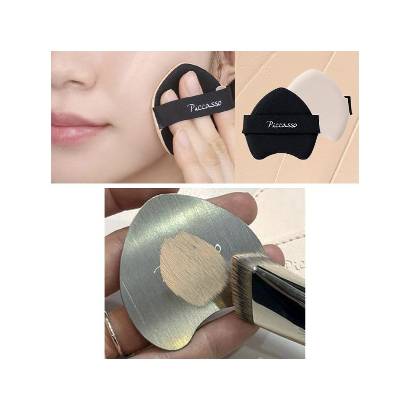PICCASSO FB33 Tapping Cover Foundation Brush + Puff + Mixing