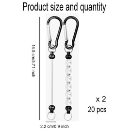 WADY Beadable Keychain Bars 20 Pcs Metal DIY Bead Keychain Bar Charms Metal Bead Blanks Detachable Key Chain (Black)
