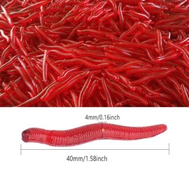 4cm 100pcs Soft Bait Set Realistic False Earthworm Worm Elastic Rubber Earthworm Fishing Bait