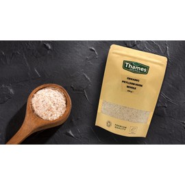 Organic Psyllium Husk Whole - High Protein, High Fibre, Raw, Vegan, GMO-Free - No Additives or Preservatives, Certified Organic - Nutritious, Versatile - Resealable Pouch - Thames Organic 250g