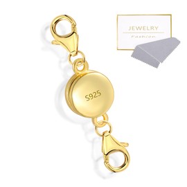 ALEXCRAFT Magnetic Chain Clasp Gold Magnetic Clasp Chain 925 Sterling Silver Bracelet Clasp Magnetic Clasps for Chains Necklace Bracelet