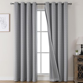 BULLPRINCESS Grommet Blackout Curtains for Bedroom, 52x96 inch Dark Grey Panels for Room Darkening, Window Treatment Thermal Insulated Drapes