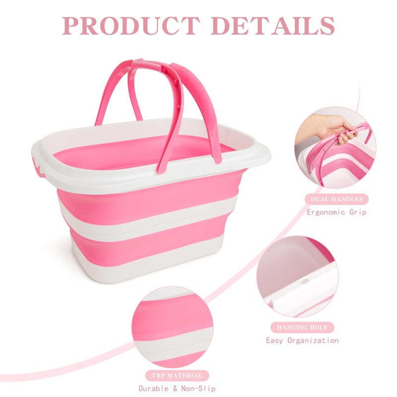 XXFLOWER Large Collapsible Bucket for Cleaning, 4.2 Gallon (16L) Silicone