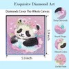 PERFECTSIGHT Cute 5D Diamond Art Kits with Wooden Frame, Kawaii