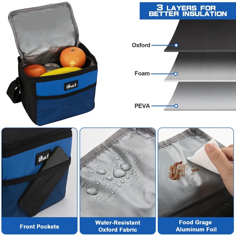 Uhat Adult Cooler Lunch Box Small Cool Bag 5L Dual