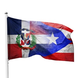 Puerto Rico Dominican Republic Flag - 3x5 Ft Nylon, Outdoor & Indoor