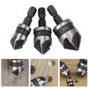 3 Pieces 1/4 Inch Hex Shank 5 Flute 90 Degree