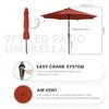 JEAREY 9FT Outdoor Patio Umbrella with Solar Lights, LED Lighted