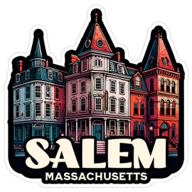 Salem Massachusetts Sticker 4 Inch City Travel Souvenir Destination - Waterproof Vinyl Decal for Laptop Water Bottle Car Tumbler - Durable Aesthetic Long-Lasting Stickers for Adults ID44990