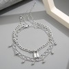 Prosy Layered Heart Ankle Bracelet Silver Ankle Bracelet Bead Key