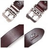BISON DENIM Men's Belt - Leather Waistband with Anti-Scratch Pin