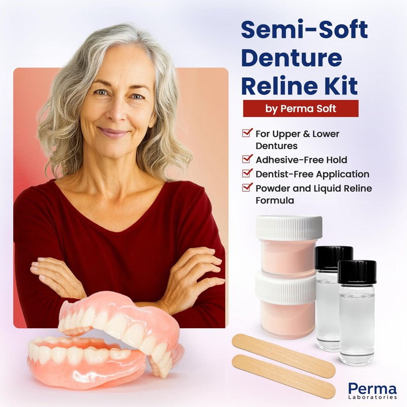 Perma Soft Denture Reliner Kit - Relines 2 Denture Plates