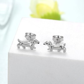 Dachshund Earrings 925 Sterling Silver Dachshund Earrings for Women Weiner Dog Dachshund Gifts for Women Dachshund Lovers Gifts, Sterling Silver, No Gemstone