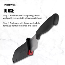 Farberware Edge Keeper 7" Santoku Knife w/ Self Sharpening Sleeve NEW