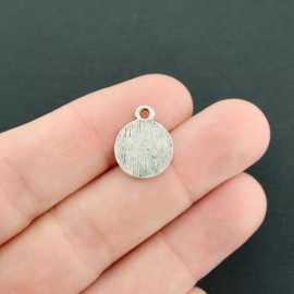 Unbranded 6 Flower Circle Charms Antique Silver Tone Daisy Pattern - SC1378