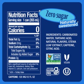 Zevia Zevia Zero Sugar Energy Drink, Kola, 12 oz Cans (12-Pack) – Naturally Sweetened, Non-GMO Project Verified, Gluten-Free, Vegan