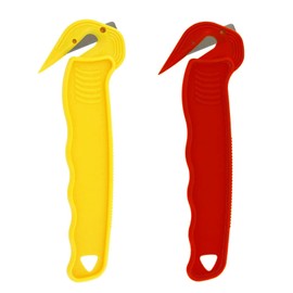 2PCS Box Cutter, Compact Aesthetically Pleasing Portable Box Opener Ttool, Practical Box Opener Ergonomic Handle Multifunctional (Yellow Red)