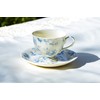 Grace Teaware Blue Rose Toile Fine Porcelain Tea Cup and