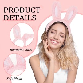 ACO-UINT Bunny Ears Headband Easter Plush Bunny Ear Bulk Baby Bunny Ears Rabbit Ears Headband for Party Favor and Costume Decoration Bunny Ears for Adult