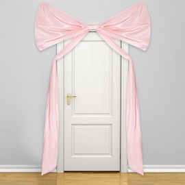 Knitgrip Large Bow Themed Party Decorations Giant Bow Decor Satin Ribbon Wedding Birthday Decor for Arch Wall Coquette Baby Shower Bachelorette Bridal Supplies(Pink,78.7 x 39.4 Inch)