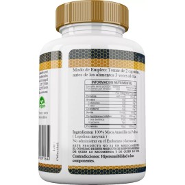 Maca Peruana Pura Orgánica - 100 Cápsulas, 500mg, Sabor Natural