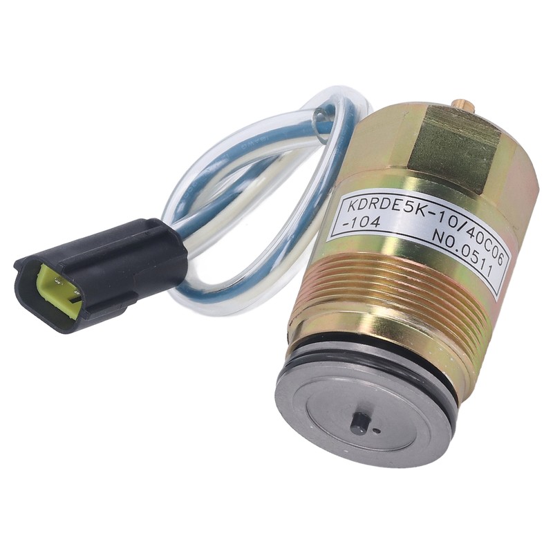 Hydraulic Pump Solenoid Valve Brass 2 Pins Excellent Performance Excavator