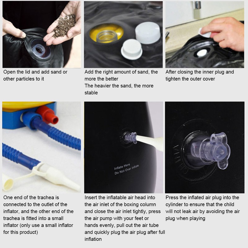 Inflatable Boxing Column Adults Fitness Decompression Sandbag Punching Bag ThickenYellow