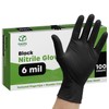 Comfy Package Black Nitrile Gloves [100 Count] 6 Mil, HEAVY