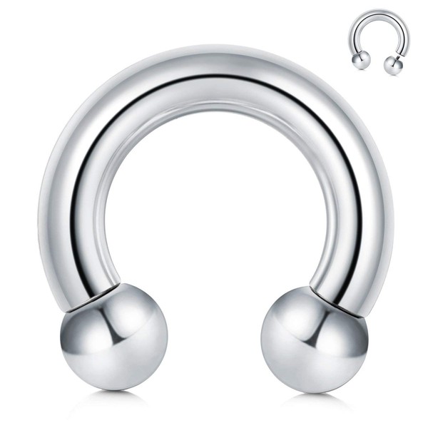 Funseedrr Internal Thread Horseshoe Piercing Ring with Ball Intimate Circular