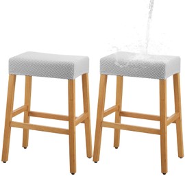 YISUN Stool Cover, Elastic Waterproof Rectangular Bar Stool Cover, Modern Style, Square-shaped Cushion, Seat Cover for Wooden Metal Bar Stools, Washable, Grey