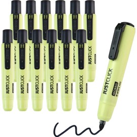 carrotez Retractable Permanent Markers, Thick Barrel, Low Odor, Bold Writing, Bullet Tip, 12 Count, Black