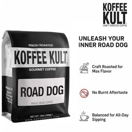 Koffee Kult Road Dog Dark Roast Coffee Beans (whole bean, 12oz)