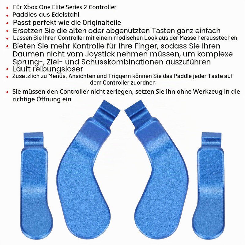 Controller Paddles, 4 Pieces Blue Metal Stainless Steel Paddles Hair