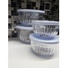 Mr.Gadget's Solutions Space-Saving Ribbed Plastic Bowl Set with BPA-Free Lids