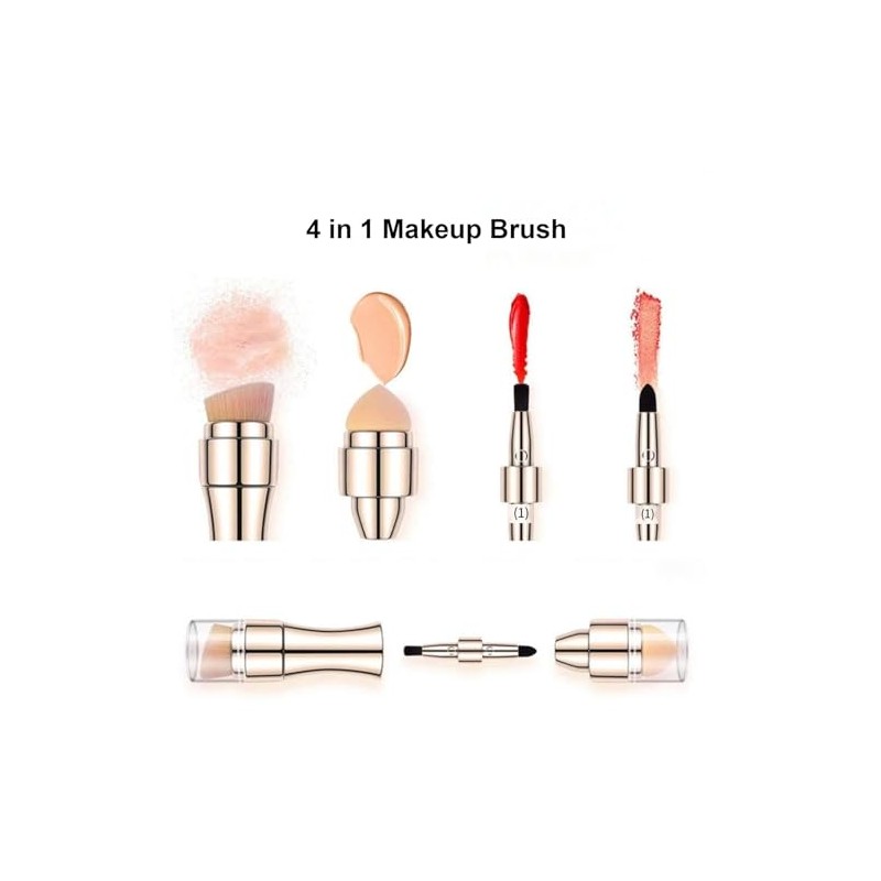 ZJchao Juego de Brochas de Maquillaje 4 en 1, Brocha