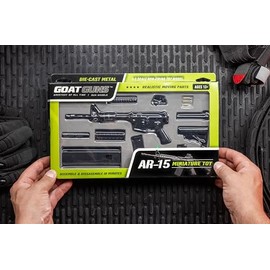 GoatGuns Miniature AR 15 Model Black | 1:3 Scale Diecast Metal Build Kit