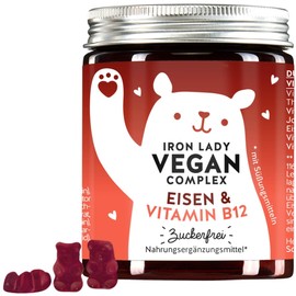 Bears with Benefits For iron deficiency: vegan complex with high dose iron, vitamin B12, B1, B6, C, D3 & iodine - vitamin gummies - pack of 60 - vegan - sugar free - Bears with Benefits
