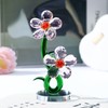 Crystal Flower Figurine, K9 Crystal Bloom Ornament,Mini Glass Gift