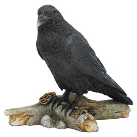 Raven Crow Figurine Corvus Corax Ravens Crows Sculpture Statue Hand Painted