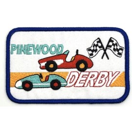 Retro Pinewood Derby Patch Iron Sew On Vintage Style Retro Cap Hat