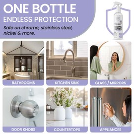 Fixture Shield Home Ceramic Coating Spray (8 oz) - SiO₂ Hydrophobic Protection for Kitchen & Bath | Repels Fingerprints, Stains & Hard Water | Extra Strength Formula | Made in USA