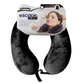 Cloudz Escape Premium Memory Foam Travel Neck Pillow - Black