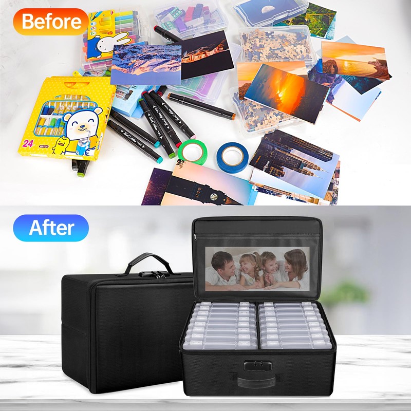 ENGPOW Fireproof Photo Storage Box 5" x 7" Photo Case(Clear),16