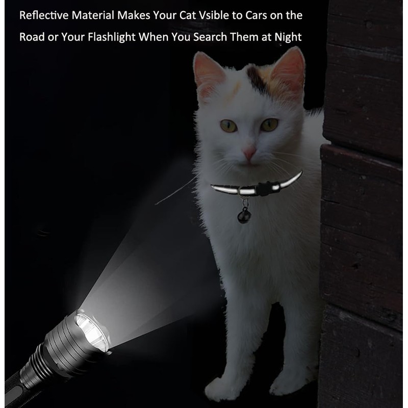 Hepplly 6-Pack Cat Collars Quick Release Reflective Kitten Collar with