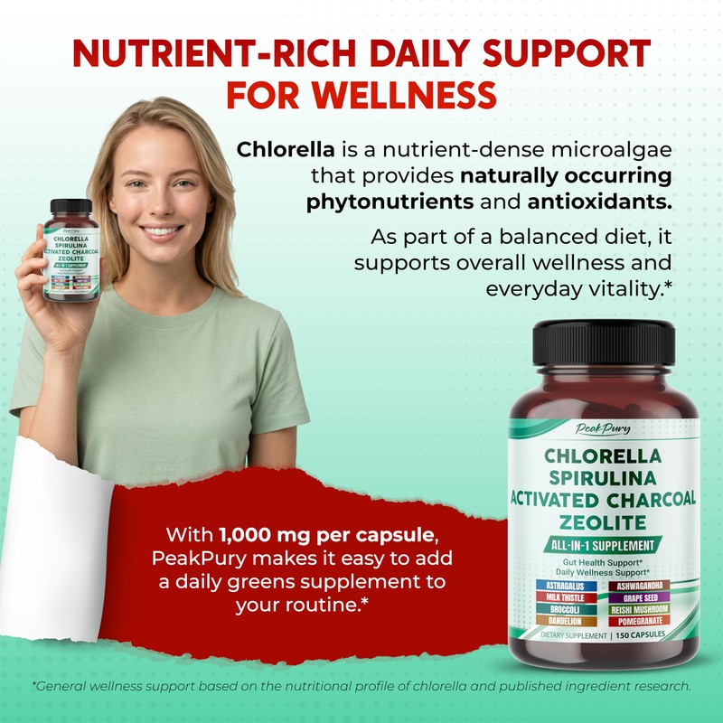 Ultra All-in-1 Chlorella, Spirulina, Activated Charcoal & Zeolite – Natural