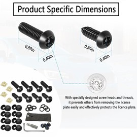 Pack of 29 Number Plate Screws, Number Plate Mounting Screw, Anti-Theft Number Plate Screws, Safety Screws for Number Plates, for Car Registration Plates, Theft-Proof Number Plate
